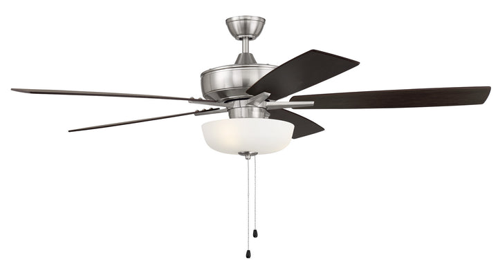 Craftmade Super Pro 111 S111BNK5-60DWGWN Ceiling Fan 60 - Brushed Polished Nickel, Driftwood/Grey Walnut/