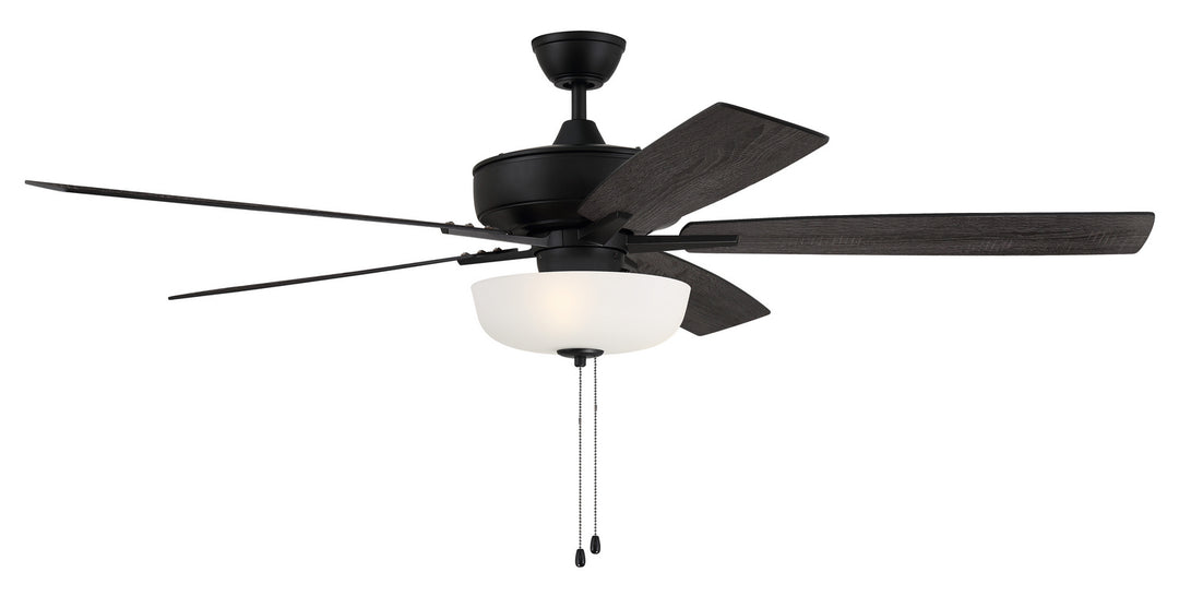 Craftmade Super Pro 111 S111FB5-60FBGW Ceiling Fan 60 - Flat Black, Flat Black/Greywood/