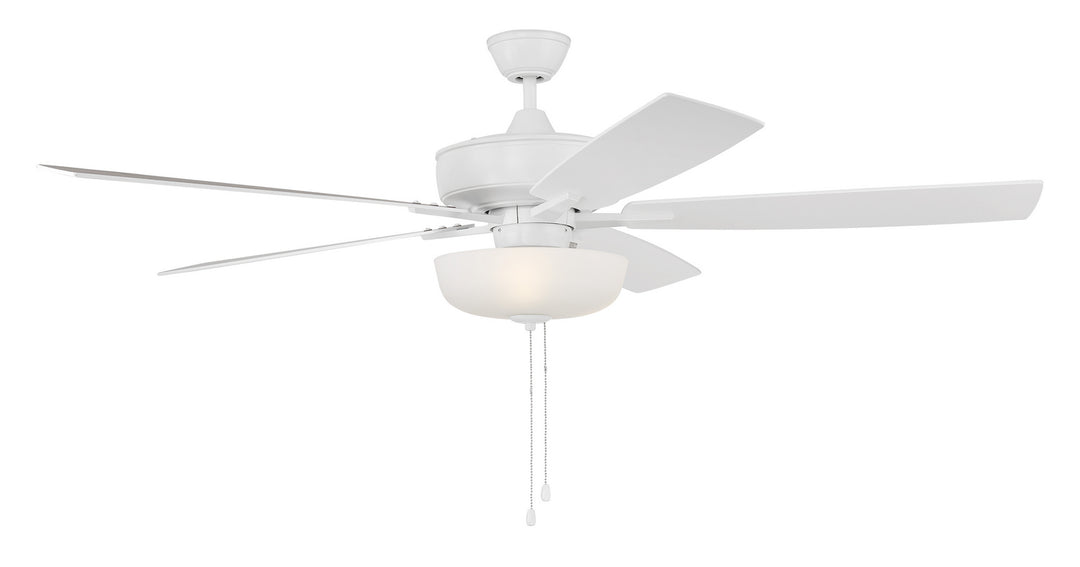 Craftmade Super Pro 111 S111W5-60WWOK Ceiling Fan 60 - White, White/Washed Oak/