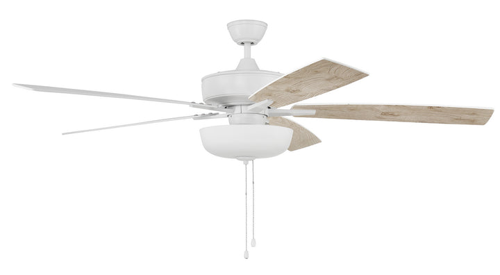 Craftmade Super Pro 111 S111W5-60WWOK Ceiling Fan 60 - White, White/Washed Oak/