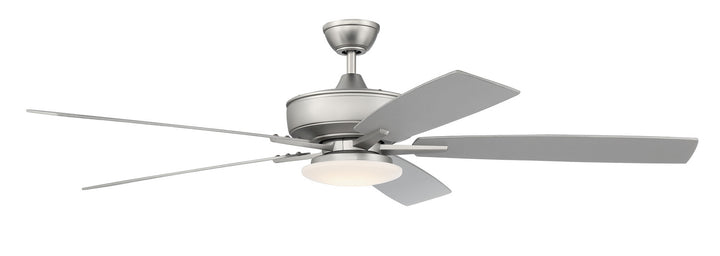 Craftmade Super Pro 112 S112BN5-60BNGW Ceiling Fan 60 - Brushed Satin Nickel, Brushed Nickel/Greywood/