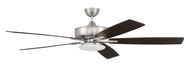 Craftmade Super Pro 112 S112BNK5-60DWGWN Ceiling Fan 60 - Brushed Polished Nickel, Driftwood/Grey Walnut/