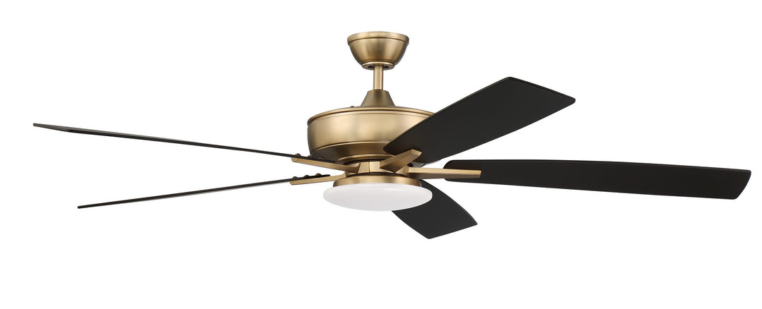 Craftmade Super Pro 112 S112SB5-60BWNFB Ceiling Fan 60 - Satin Brass, Black Walnut/Flat Black/