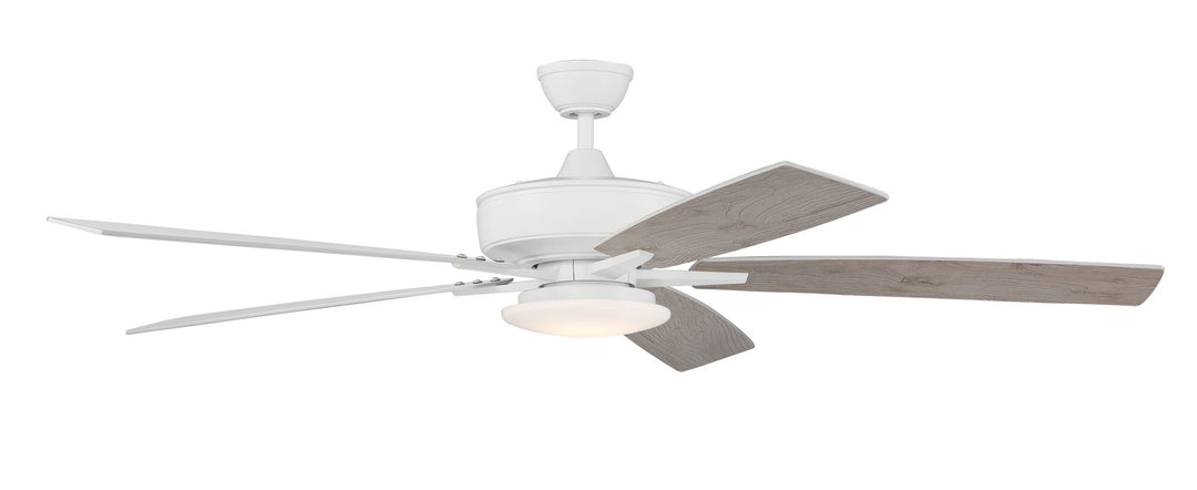 Craftmade Super Pro 112 S112W5-60WWOK Ceiling Fan 60 - White, White/Washed Oak/