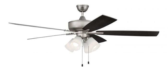 Craftmade Super Pro 114 S114BN5-60BNGW Ceiling Fan 60 - Brushed Satin Nickel, Brushed Nickel/Greywood/