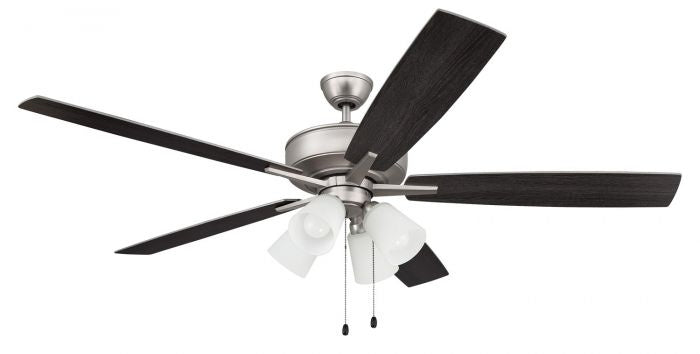 Craftmade Super Pro 114 S114BN5-60BNGW Ceiling Fan 60 - Brushed Satin Nickel, Brushed Nickel/Greywood/