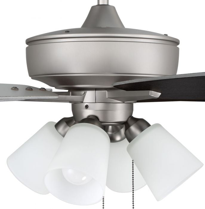 Craftmade Super Pro 114 S114BN5-60BNGW Ceiling Fan 60 - Brushed Satin Nickel, Brushed Nickel/Greywood/