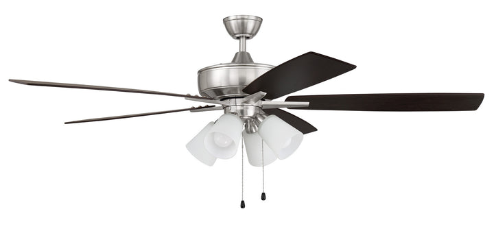 Craftmade Super Pro 114 S114BNK5-60DWGWN Ceiling Fan 60 - Brushed Polished Nickel, Driftwood/Grey Walnut/