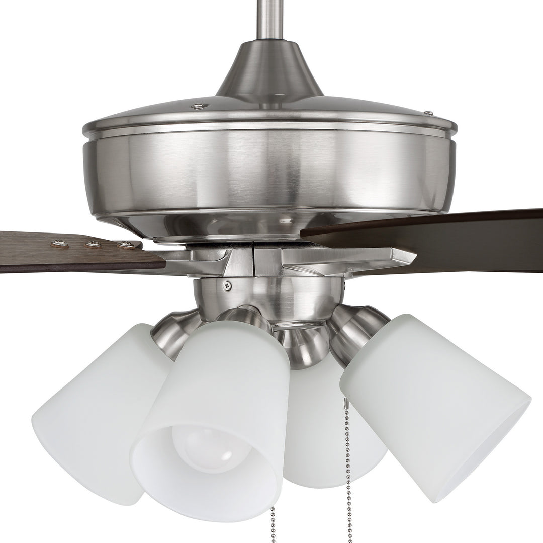 Craftmade Super Pro 114 S114BNK5-60DWGWN Ceiling Fan 60 - Brushed Polished Nickel, Driftwood/Grey Walnut/