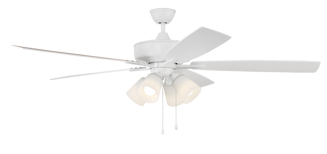 Craftmade Super Pro 114 S114W5-60WWOK Ceiling Fan 60 - White, White/Washed Oak/