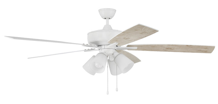 Craftmade Super Pro 114 S114W5-60WWOK Ceiling Fan 60 - White, White/Washed Oak/