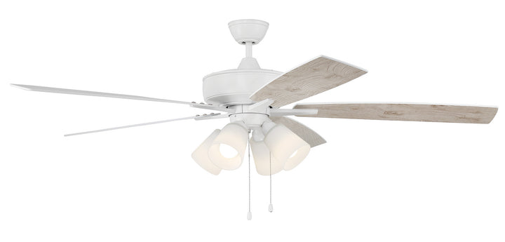 Craftmade Super Pro 114 S114W5-60WWOK Ceiling Fan 60 - White, White/Washed Oak/