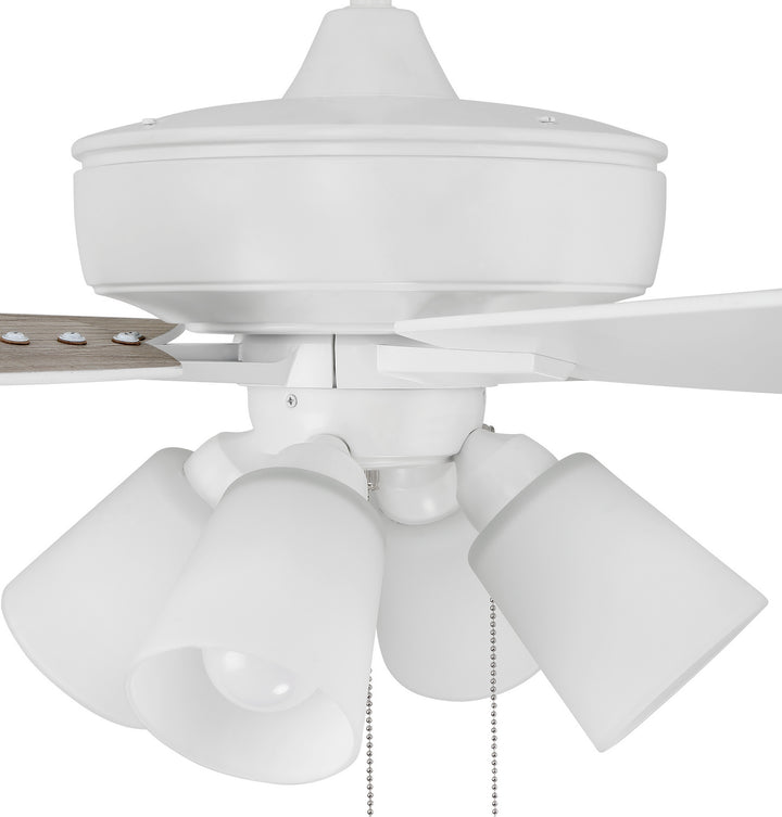 Craftmade Super Pro 114 S114W5-60WWOK Ceiling Fan 60 - White, White/Washed Oak/