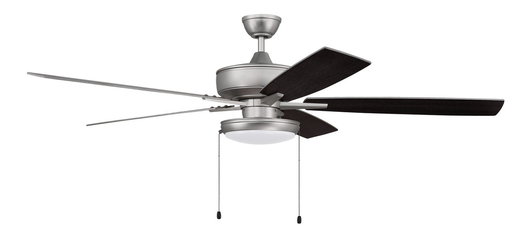 Craftmade Super Pro 119 S119BN5-60BNGW Ceiling Fan 60 - Brushed Satin Nickel, Brushed Nickel/Greywood/