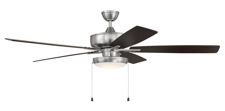 Craftmade Super Pro 119 S119BNK5-60DWGWN Ceiling Fan 60 - Brushed Polished Nickel, Driftwood/Grey Walnut/