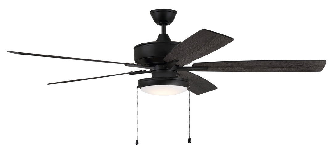 Craftmade Super Pro 119 S119FB5-60FBGW Ceiling Fan 60 - Flat Black, Flat Black/Greywood/