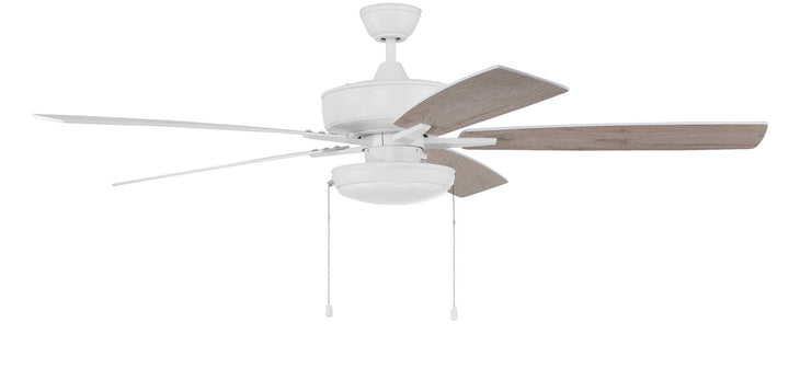 Craftmade Super Pro 119 S119W5-60WWOK Ceiling Fan 60 - White, White/Washed Oak/