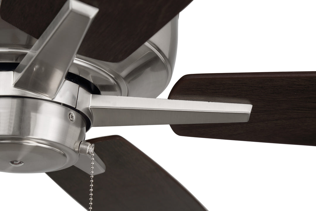 Craftmade Super Pro 60 S60BNK5-60DWGWN Ceiling Fan 60 - Brushed Polished Nickel, Driftwood/Grey Walnut/