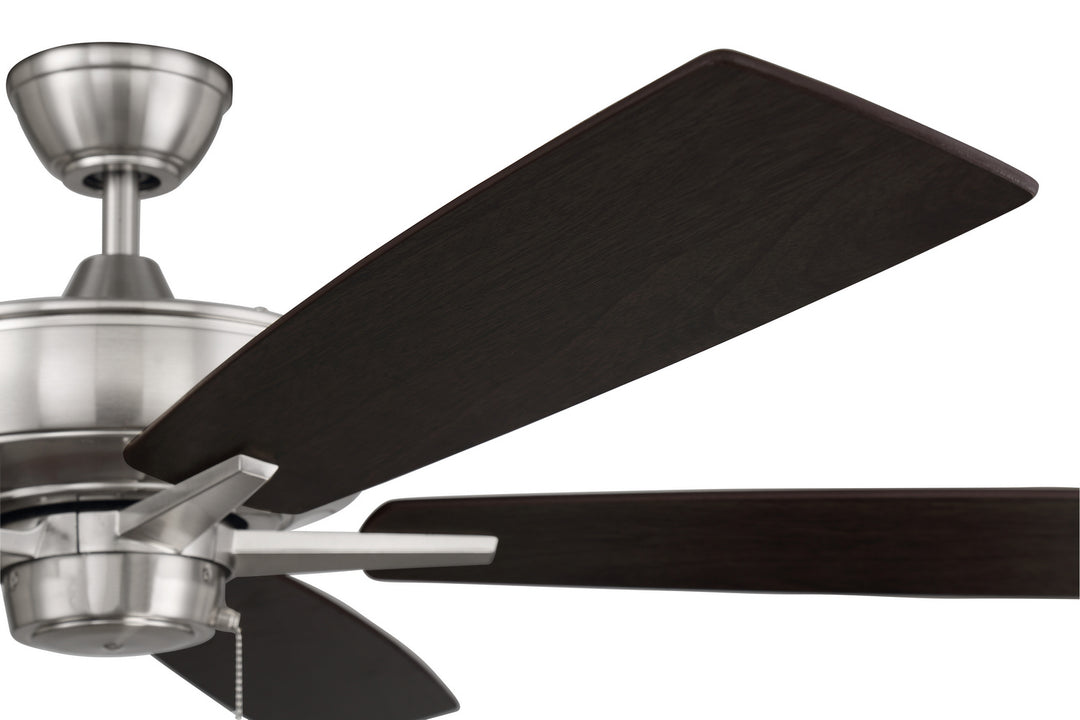 Craftmade Super Pro 60 S60BNK5-60DWGWN Ceiling Fan 60 - Brushed Polished Nickel, Driftwood/Grey Walnut/