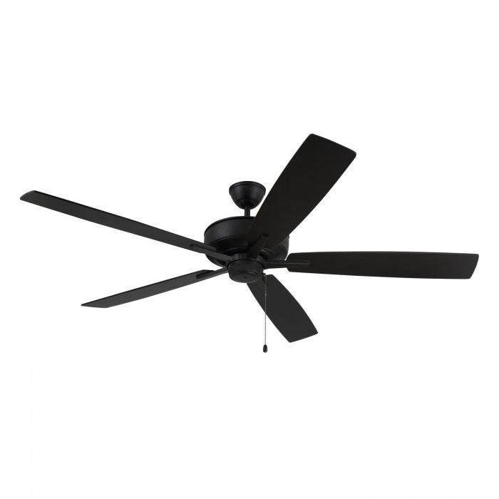 Craftmade Super Pro 60 S60FB5-60FBGW Ceiling Fan 60 - Flat Black, Flat Black/Greywood/