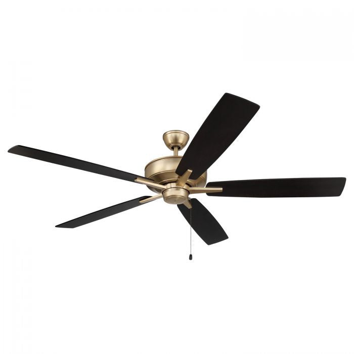 Craftmade Super Pro 60 S60SB5-60BWNFB Ceiling Fan 60 - Satin Brass, Black Walnut/Flat Black/