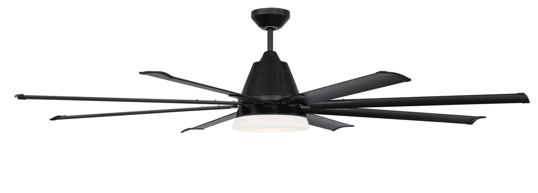 Craftmade Wingtip WTP72FB8 Ceiling Fan 72 - Flat Black, Flat Black/Flat Black/