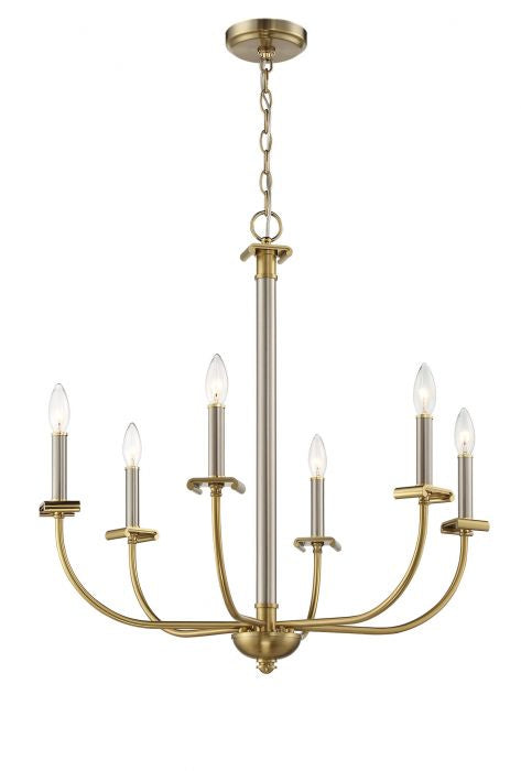 Craftmade Stanza 54826-BNKSB Chandelier Light - Brushed Polished Nickel/Satin Brass
