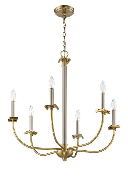 Craftmade Stanza 54826-BNKSB Chandelier Light - Brushed Polished Nickel/Satin Brass