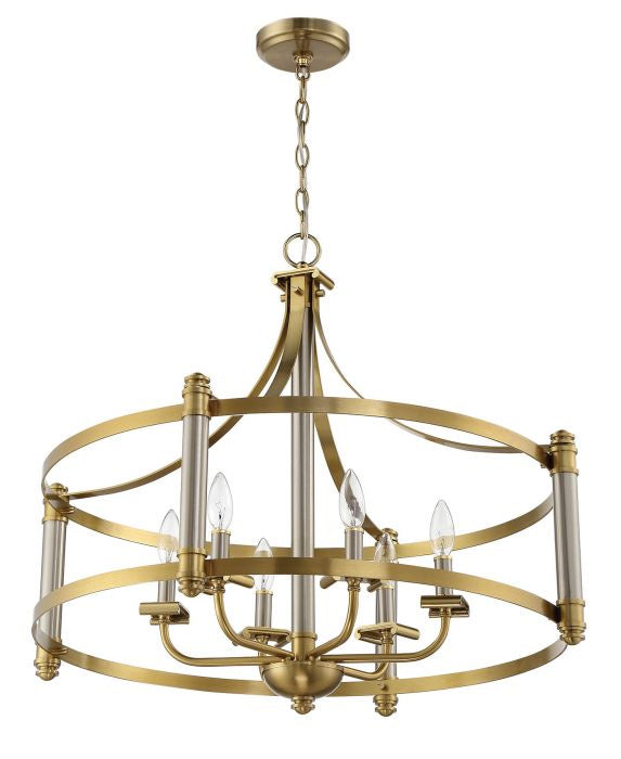 Craftmade Stanza 54896-BNKSB Chandelier Light - Brushed Polished Nickel/Satin Brass