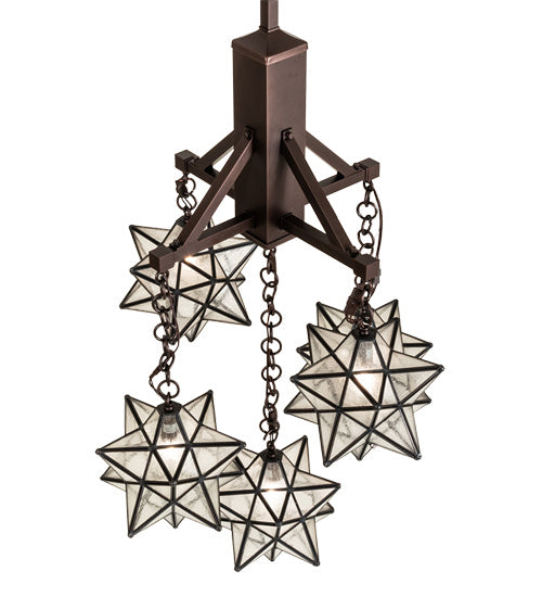 Meyda Tiffany Moravian Star 237620 Chandelier Light - Mahogany Bronze