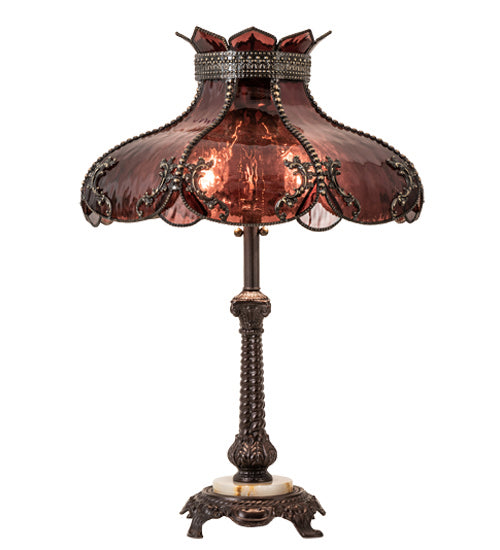 Meyda Tiffany Lighting 240466 Elizabeth Two Light Table Lamp Lamp Bronze / Dark
