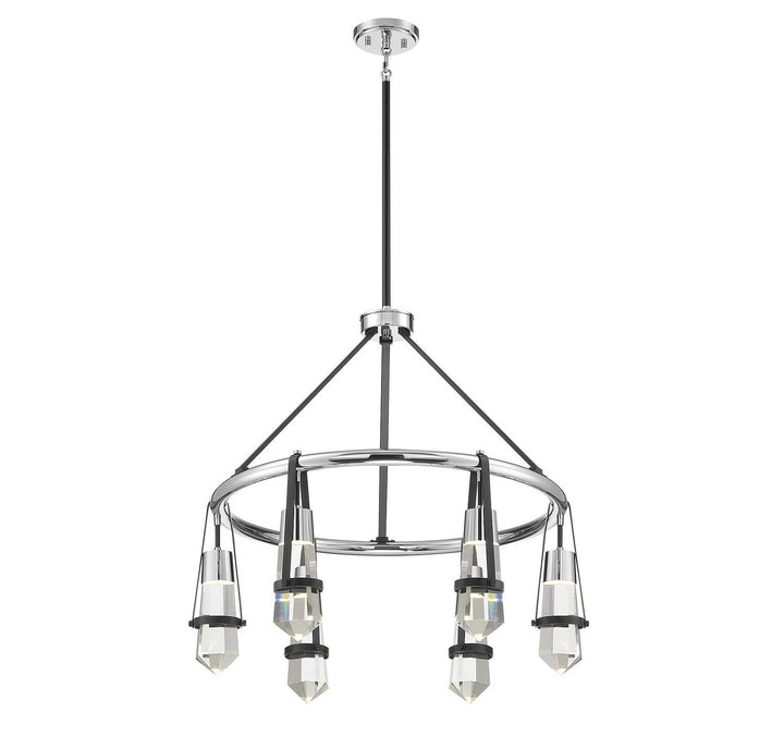 Savoy House Denali 1-7707-6-67 Chandelier Light - Matte Black with Polished Chrome Accents