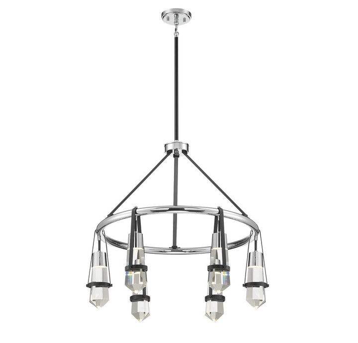 Savoy House Denali 1-7707-6-67 Chandelier Light - Matte Black with Polished Chrome Accents