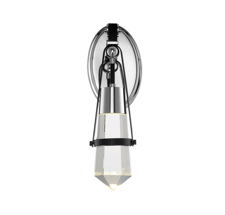 Savoy House Denali 9-7709-1-67 Wall Sconce Light - Matte Black with Polished Chrome Accents