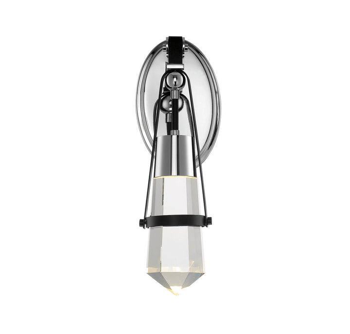 Savoy House Denali 9-7709-1-67 Wall Sconce Light - Matte Black with Polished Chrome Accents