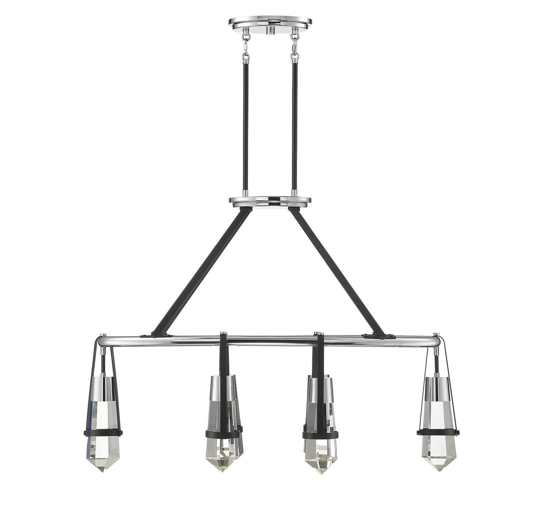 Savoy House Denali 1-7708-6-67 Pendant Light - Matte Black with Polished Chrome Accents