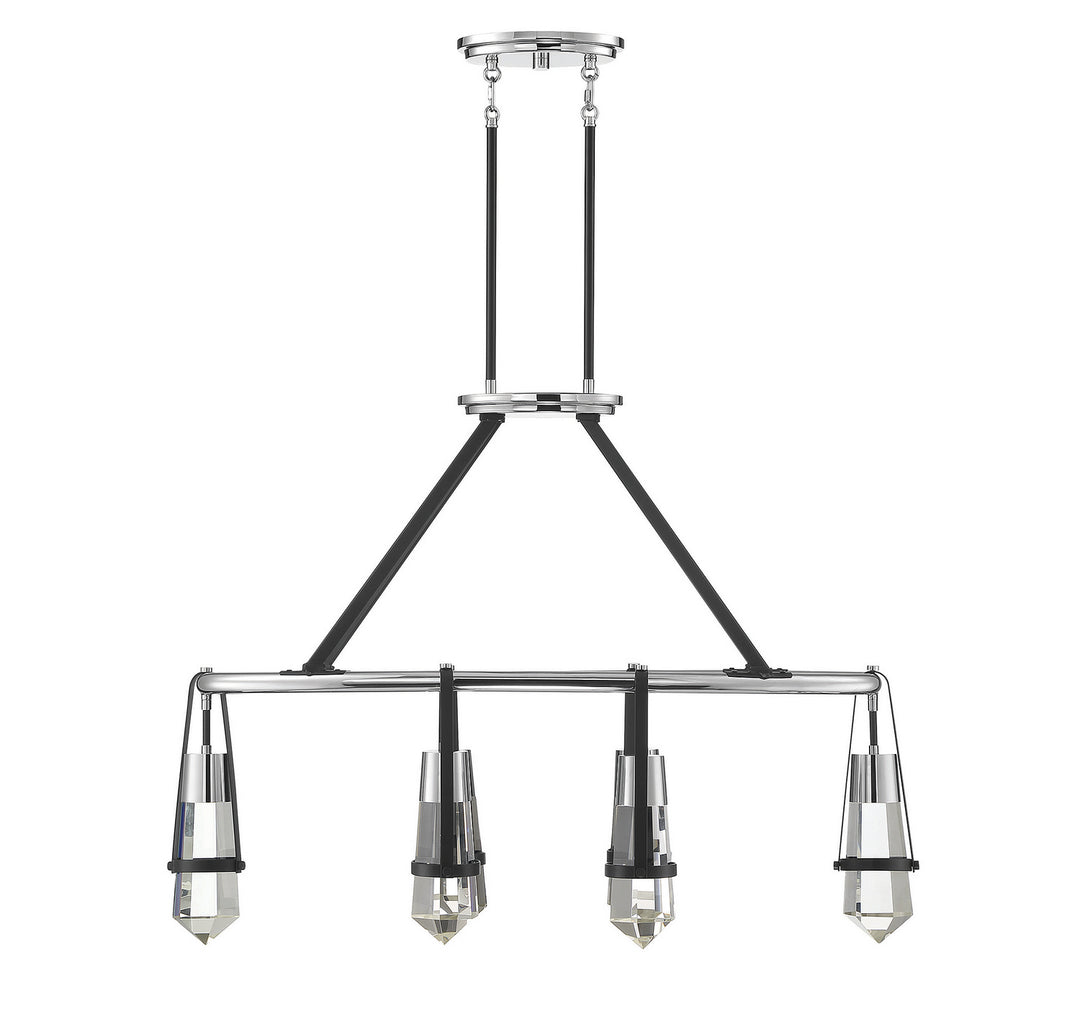 Savoy House Denali 1-7708-6-67 Pendant Light - Matte Black with Polished Chrome Accents