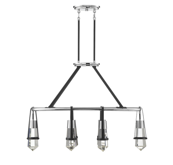 Savoy House Denali 1-7708-6-67 Pendant Light - Matte Black with Polished Chrome Accents
