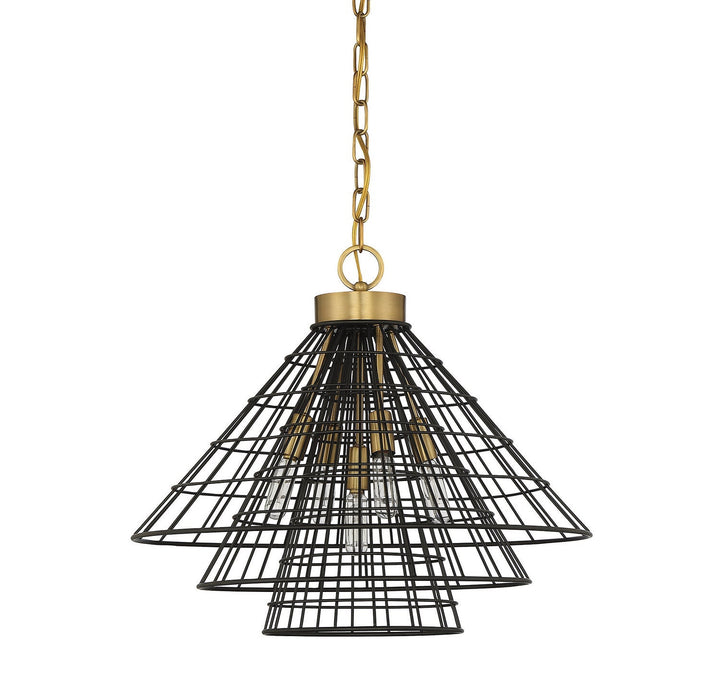 Savoy House Lenox 7-8850-5-143 Pendant Light - Black with Warm Brass Accents