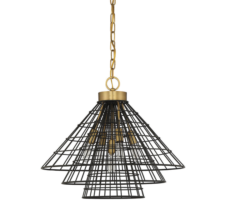 Savoy House Lenox 7-8850-5-143 Pendant Light - Black with Warm Brass Accents