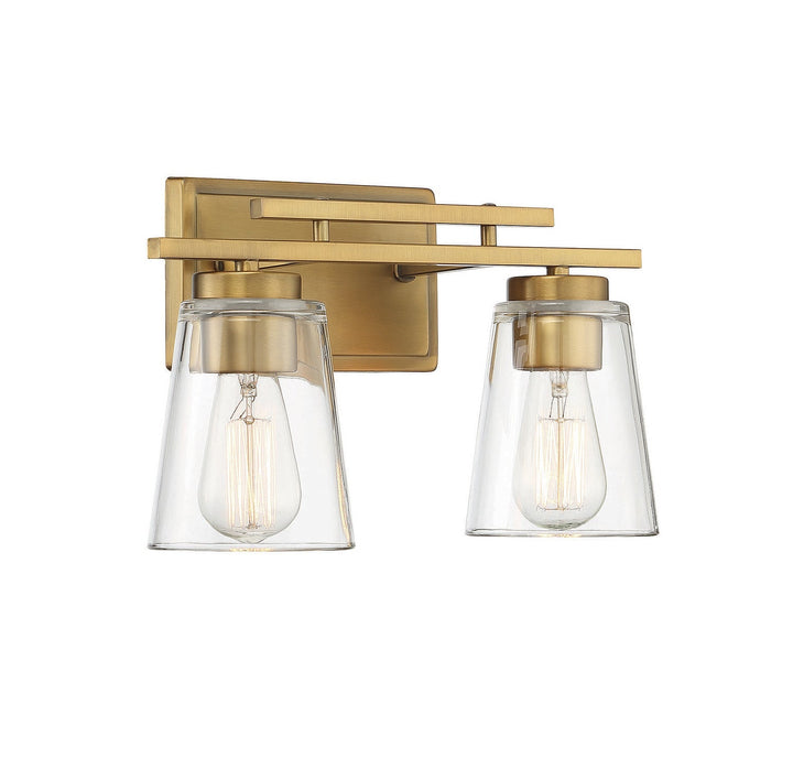 Savoy House Calhoun 8-1020-2-322 Bath Vanity Light 15 in. wide - Warm Brass