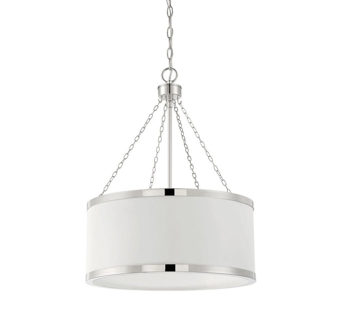 Savoy House Delphi 7-188-6-172 Pendant Light - White with Polished Nickel Acccents