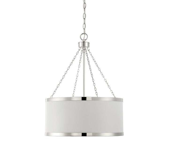 Savoy House Delphi 7-188-6-172 Pendant Light - White with Polished Nickel Acccents