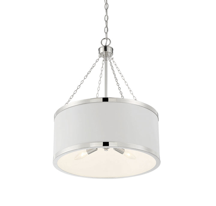 Savoy House Delphi 7-188-6-172 Pendant Light - White with Polished Nickel Acccents