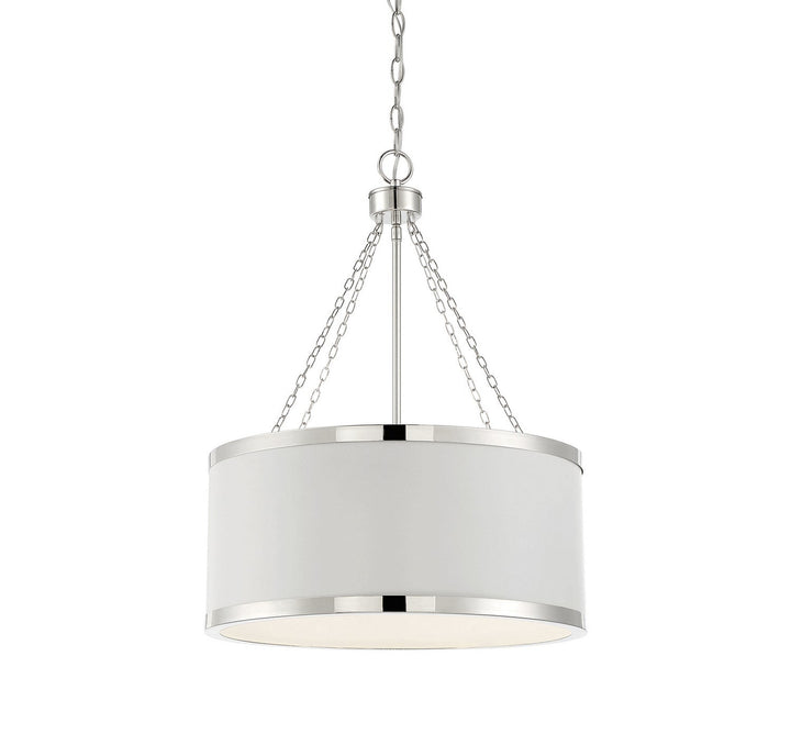 Savoy House Delphi 7-188-6-172 Pendant Light - White with Polished Nickel Acccents