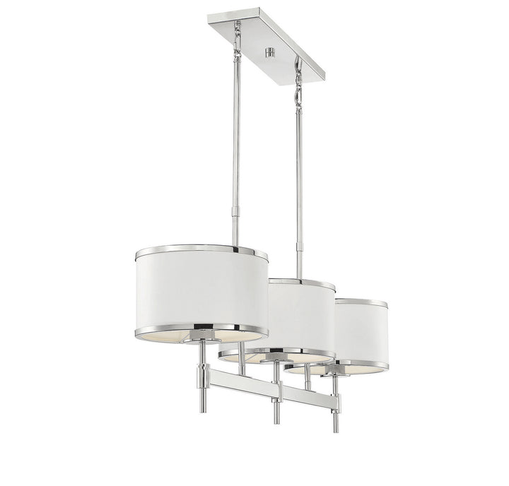 Savoy House Delphi 1-187-3-172 Pendant Light - White with Polished Nickel Acccents