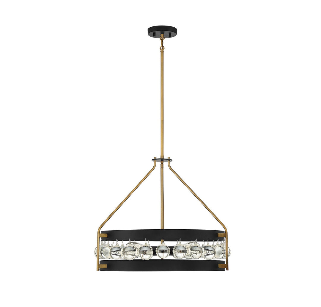 Savoy House Edina 7-192-4-143 Pendant Light - Black with Warm Brass Accents