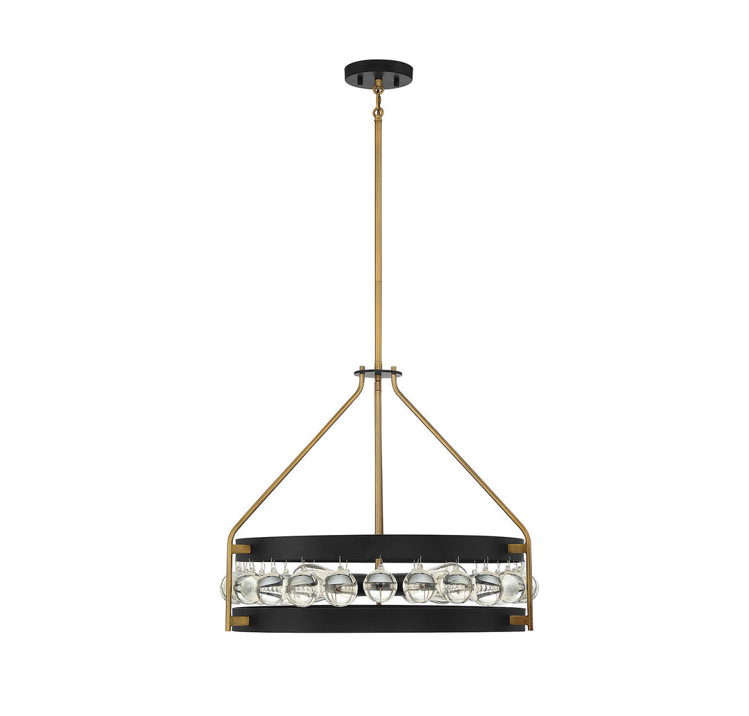 Savoy House Edina 7-192-4-143 Pendant Light - Black with Warm Brass Accents