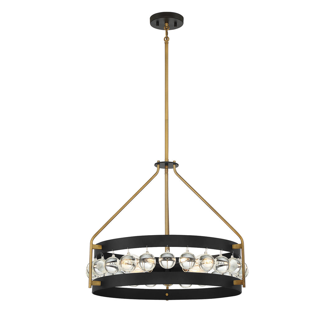 Savoy House Edina 7-192-4-143 Pendant Light - Black with Warm Brass Accents