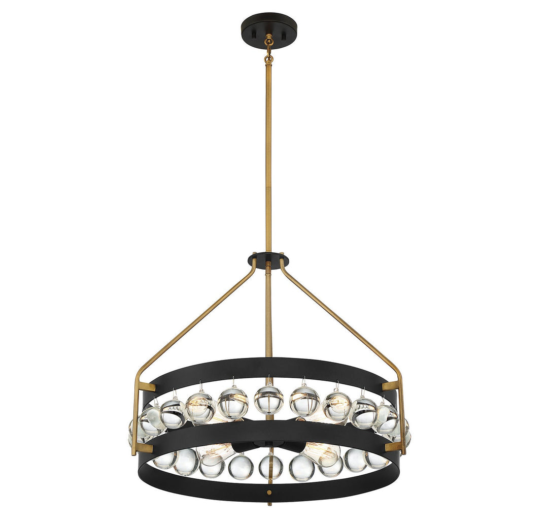 Savoy House Edina 7-192-4-143 Pendant Light - Black with Warm Brass Accents